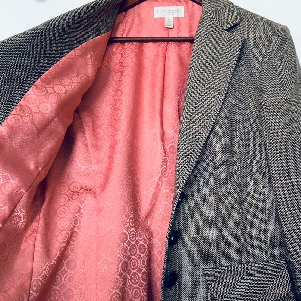 100% WOOL CONRAD C TWEED BLAZER